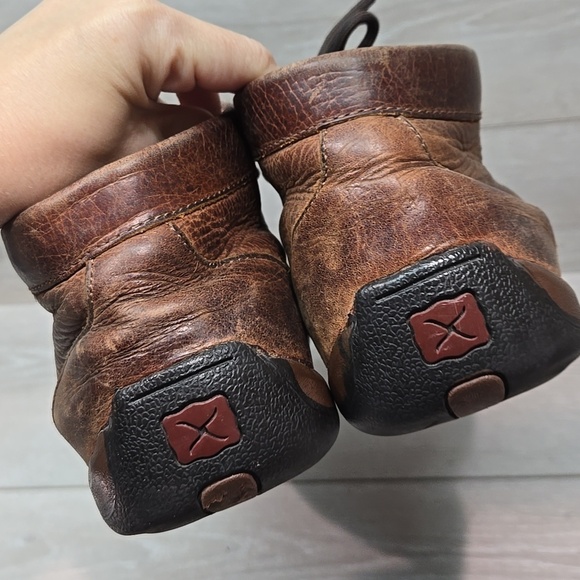 Twisted X Men\'s High Top Brown Leather Shoes Moc Driving Boots Sz 9M main image 13